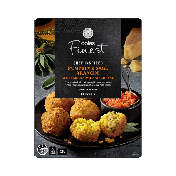 Coles Finest Pumpkin & Sage Arancini With Grana Padano Cheese 200g