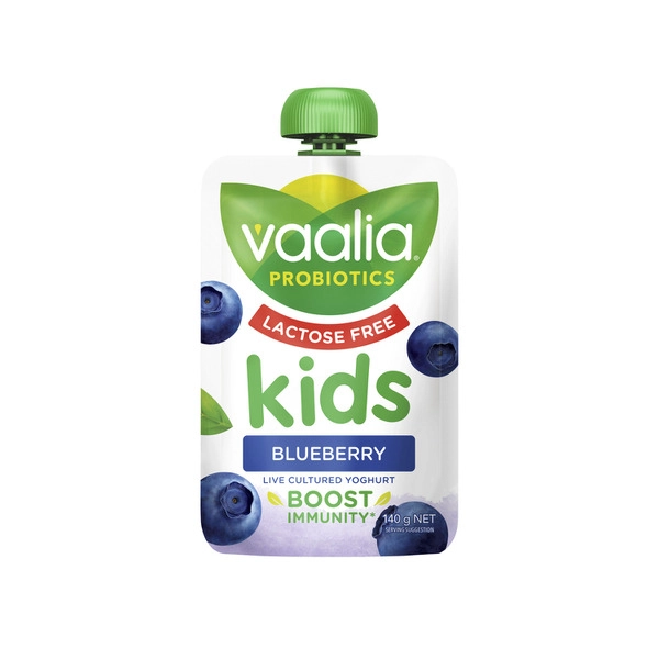 Vaalia Lactose Free Kids VAALIA KIDS LACTOSE FREE YOGHURT POUCH BLUEBERRY 140G 