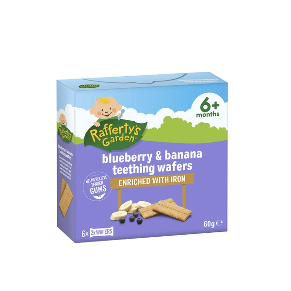 Raffertys Garden Blueberry & Banana Teething Wafers 6 Months+ 60g