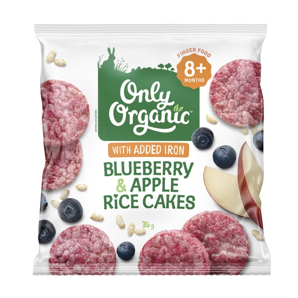 Only Organic Blueberry Apple Rice Cakes 8 Months+ 35g