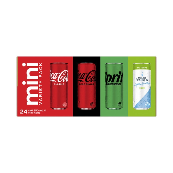 Coca-Cola Mini Cans Variety Pack 24x250mL 24 pack