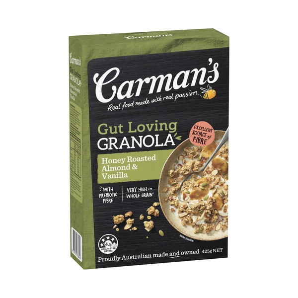 Carman's Granola Gut CARMAN'S GRANOLA GUT LOVING HONEY ROASTED ALMOND & SUPER SEED 425G 