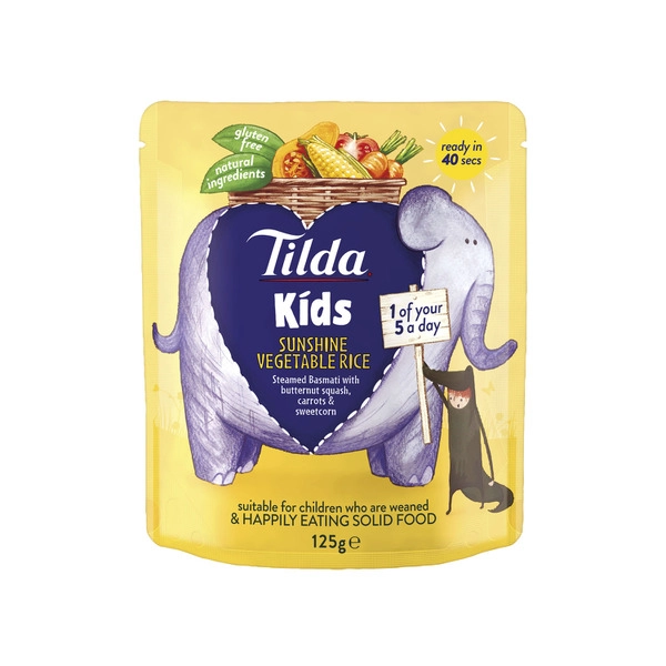 Tilda Kids Sunshine Vegetable Rice Pouch 125g