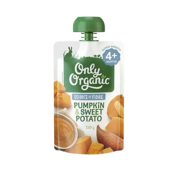 Only Organic Sweet Potato & Pumpkin Pouch 120g