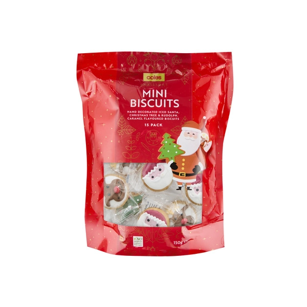 Coles Christmas Mini Biscuits 15 Pack 150g