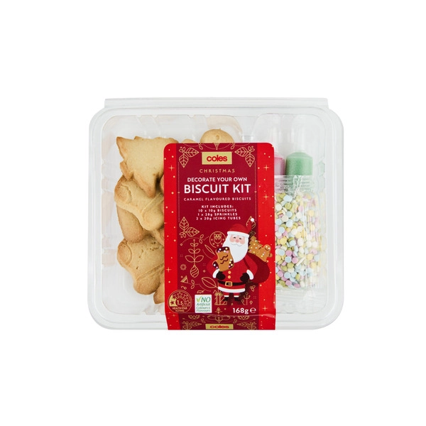 Coles Christmas Decorate Your Own Biscuit Kit 168g