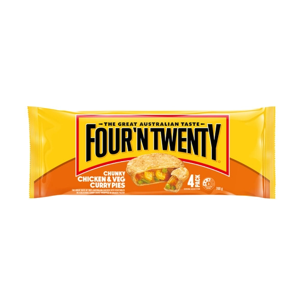 Four N Twenty Chicken & Vegetable Curry Pie 4 Pack 700g