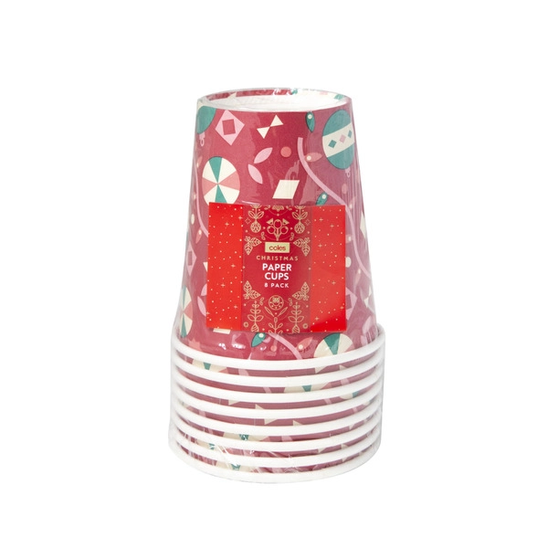 Christmas Novelty Paper Cup 8 Pack 1 Each