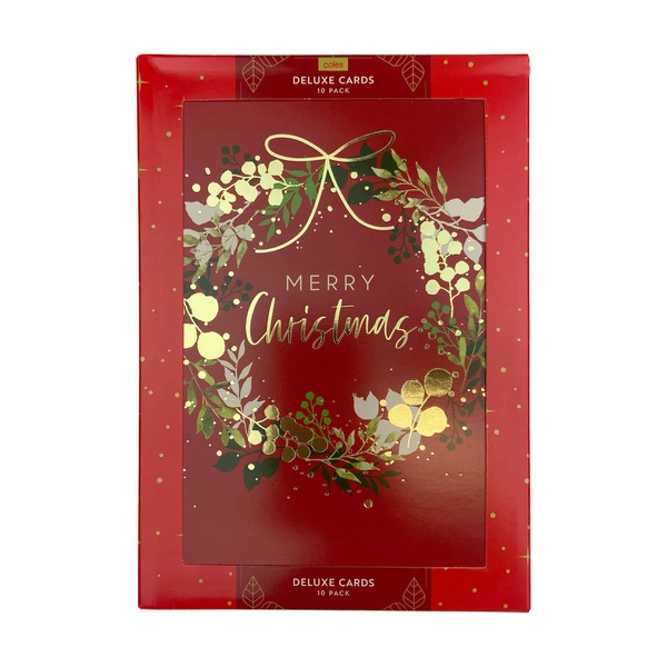 Coles Christmas Deluxe Cards Assorted 10 pack