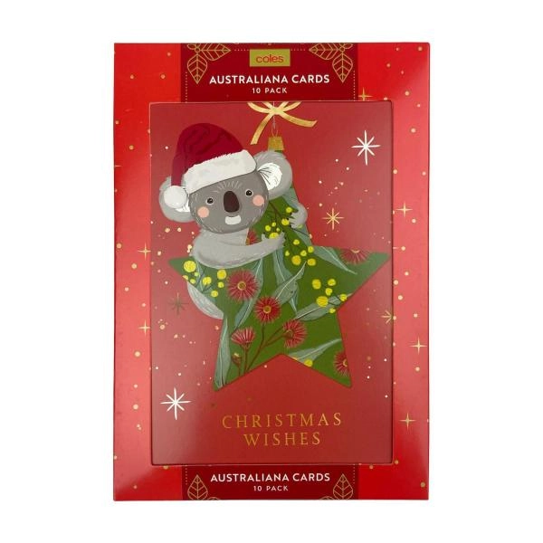 Coles Australiana Christmas Cards 10 Pack