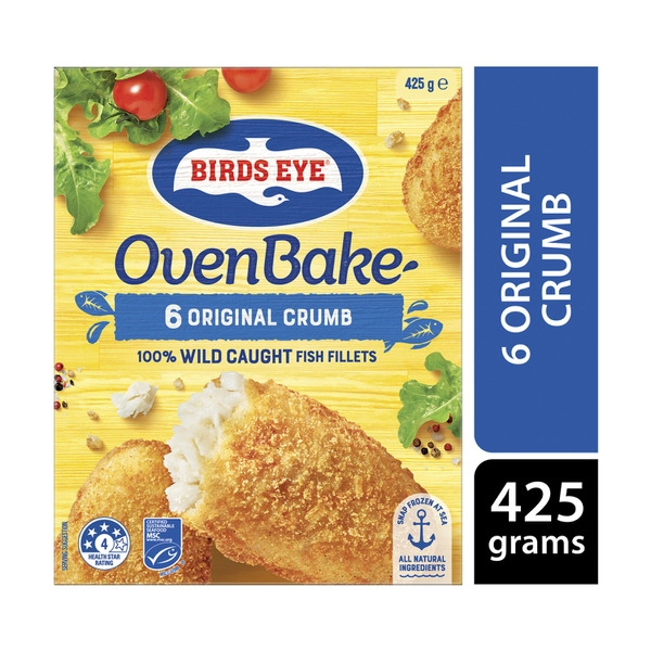 Birds Eye Frozen Fish Fillets With Original  Crumb Oven Bake 6 pack 425g