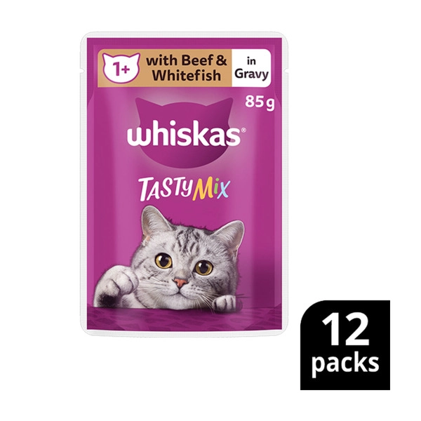 Whiskas Tasty Mix Succulent Meals In Gravy Cat Food 12x85g 12 pack