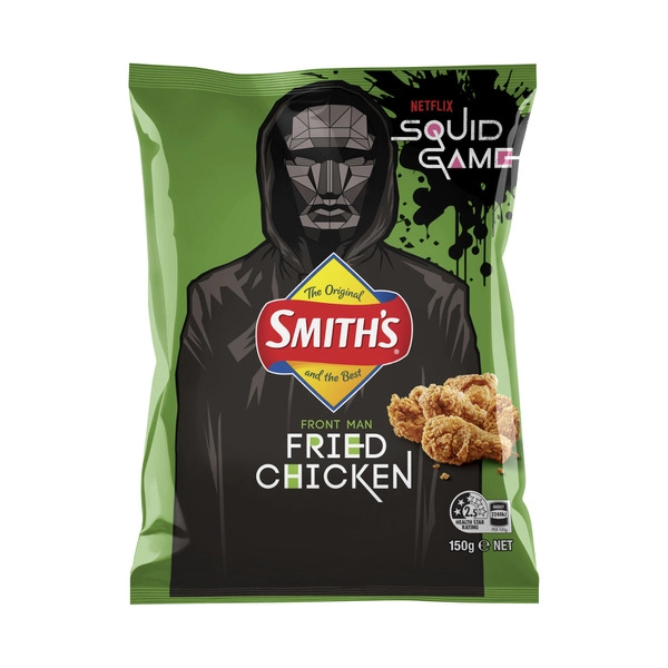 Smith's Crinkle Cut Potato Chips Share Pack Front Man's Fried Chicken 150g