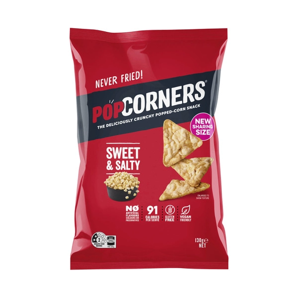 Popcorners 130g POPCORNERS POPCORN CHIPS SHARE PACK SWEET & SALTY 130G 