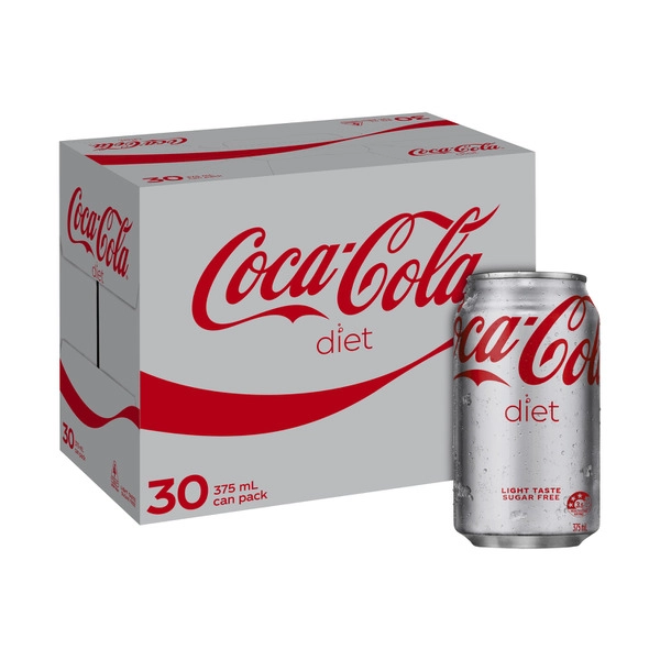 Coca-Cola Diet Soft Drink Multipack Cans 30x375mL 30 Pack