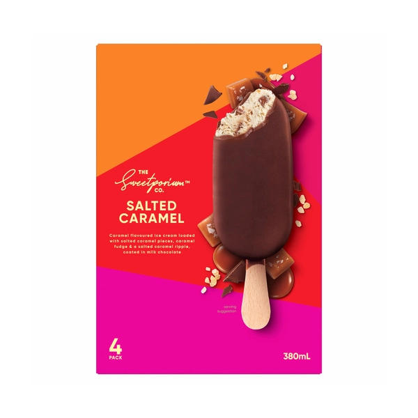 The Sweetporium Co Sticks Salted Caramel 4 Pack 380mL