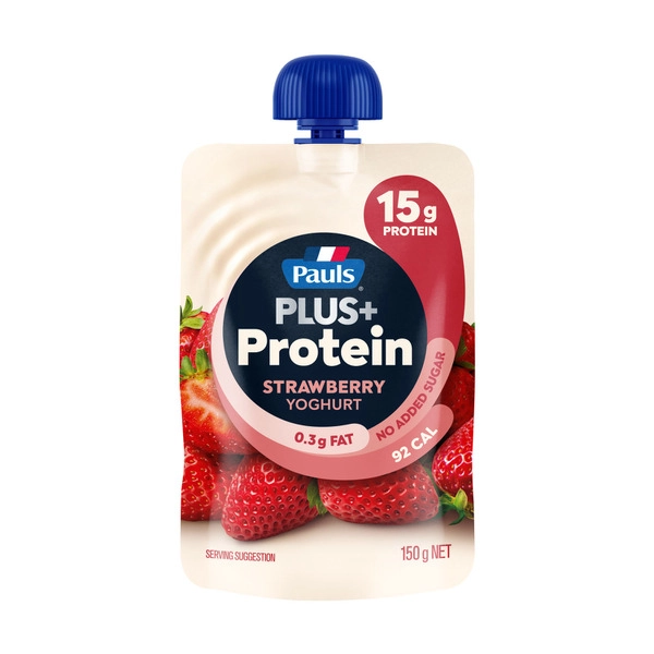 Pauls Plus Protein Yoghurt Pouch Strawberry 150g