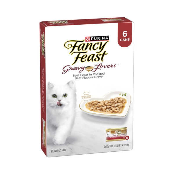 Fancy Feast Gravy Lovers Roast Beef In Gravy Cat Food 6X85g 6 Pack