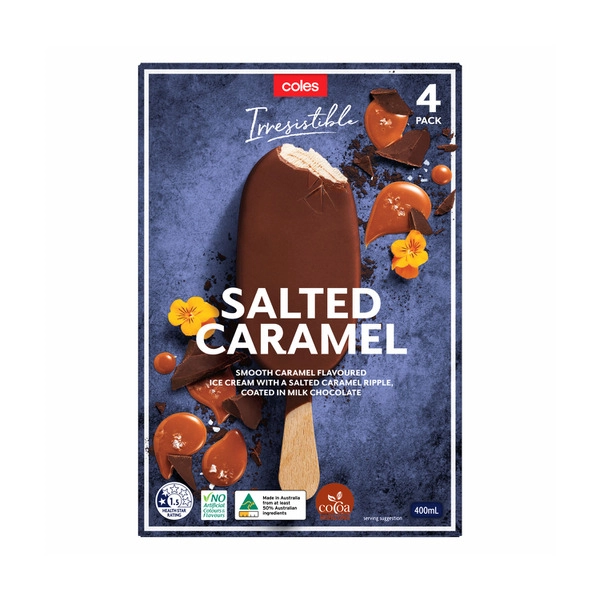 Coles Irresistible Salted Caramel 4 Pack 400mL