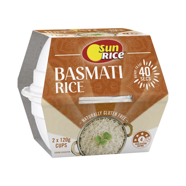 Sunrice Microwave Basmati Rice Cup 2x120g 240g