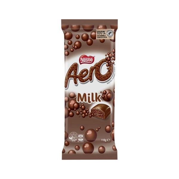 Nestle Aero Milk Chocolate Block 118g