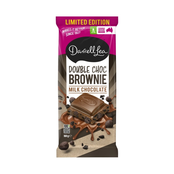 Darrell Lea DARRELL LEA MILK CHOCOLATE DOUBLE CHOC BROWNIE 160G 