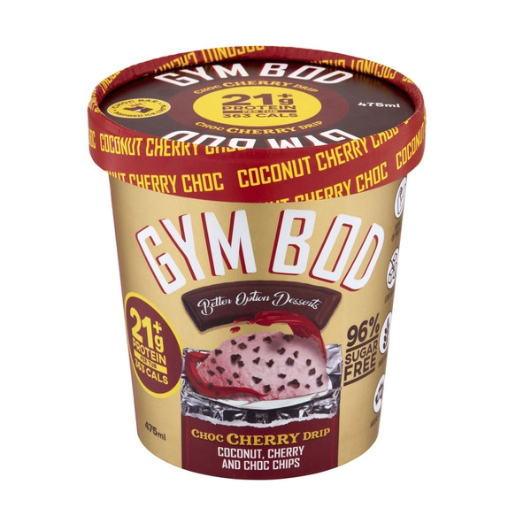 Gym Bod Ice Cream Choc Cherry Drip 475mL