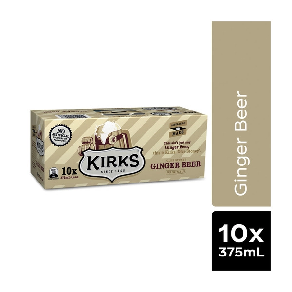 Kirks Soft Drink 10x375ml KIRKS SOFT DRINK:GINGER BEER:.:10PACK 