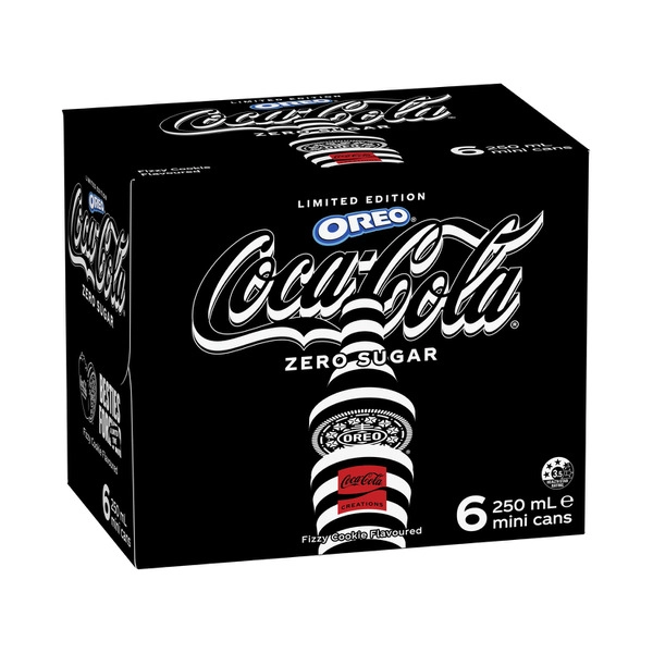 Cca 6 Pack Oreo CCA OREO ZERO SUGAR SOFT DRINK 6X250ML 