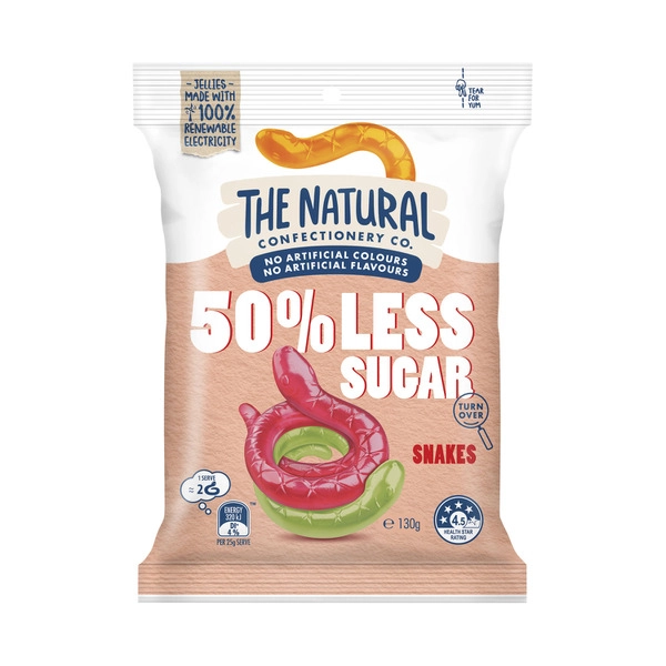 The Natural Confect Co. 50% Less Sugar Snakes 130g