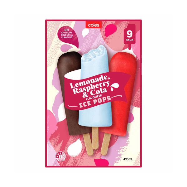 Coles Icy Pops Raspberry Lemon & Cola 495mL