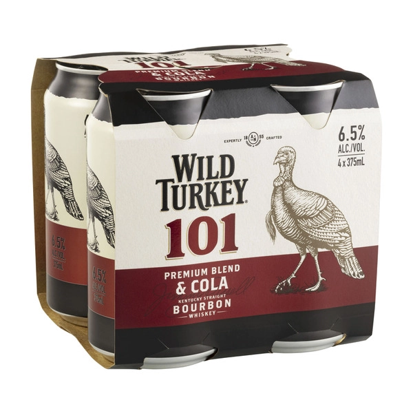 Wild Turkey & Cola 101 Can 375mL 4 Pack