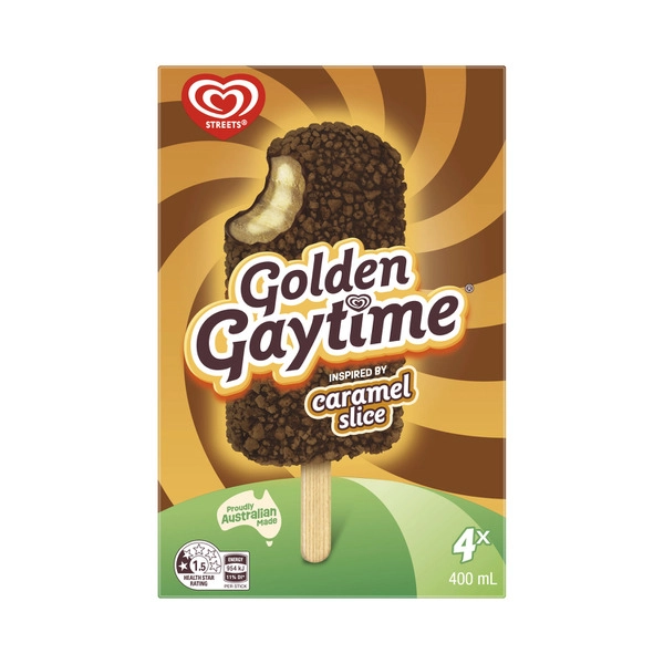 Streets Golden Gaytime Caramel Slice 4 Pack 400mL