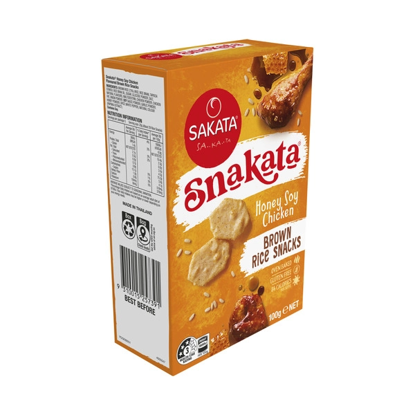 Snakata Rice Snack Crackers Honey Soy Chicken 100g