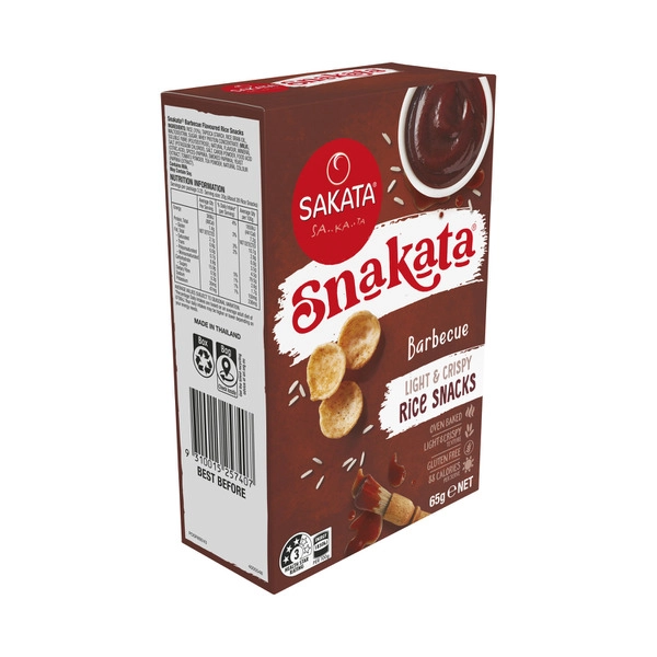 Snakata Rice Snack Crackers Barbeque 65g