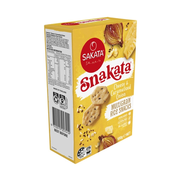 Snakata Rice Snack Crackers Cheese & Onion Multigrain 100g