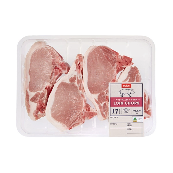 Coles Pork Loin Chops approx. 800g