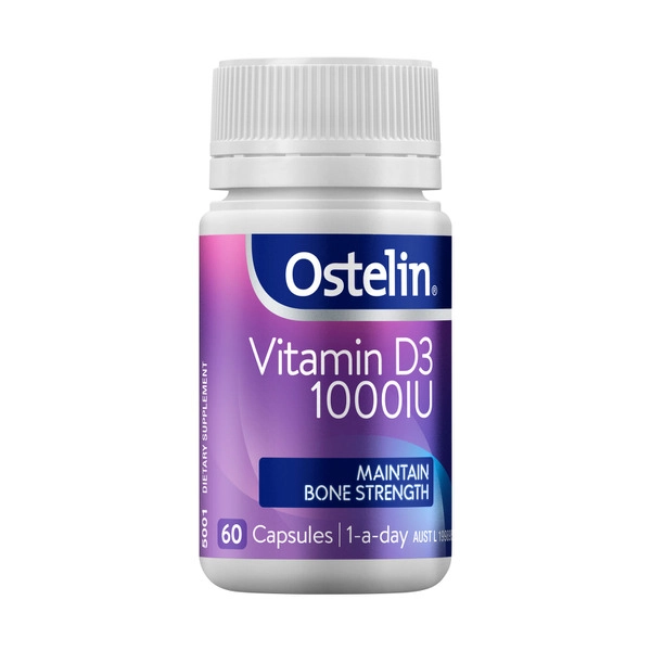 Ostelin Vitamin D 1000IU D3 Capsules For Bones + Immunity 60 pack