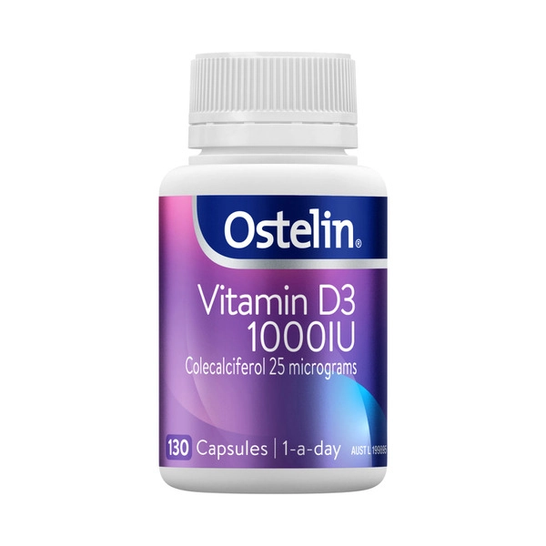 Ostelin Vitamin D 1000IU D3 Capsules For Bones + Immunity 130 pack