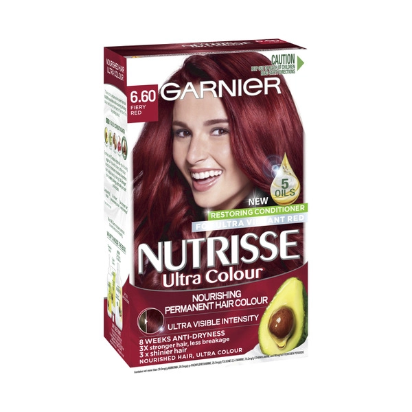 Garnier Nutrisse 6.6 GARNIER NUTRISSE HAIR COLOUR 6.6 FIERY RED 1 PACK 