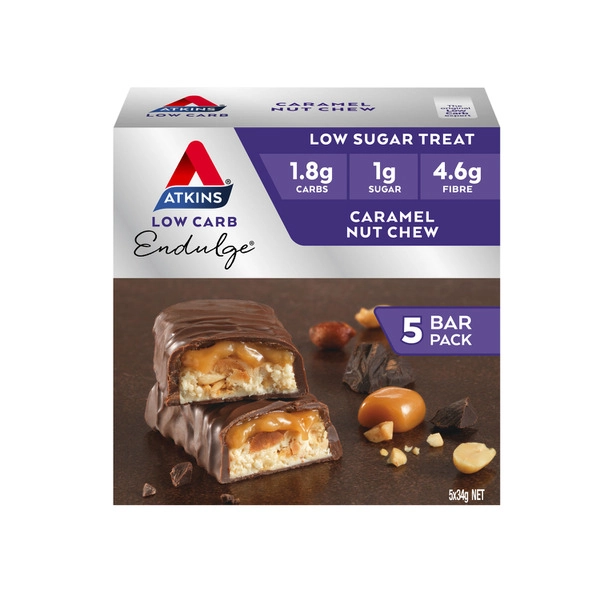 Atkins Low Carb Endulge Bar Caramel Nut Chew5x34g 170g