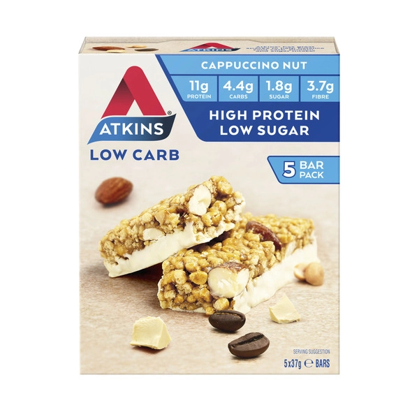 Atkins Low Carb Cappucino Nut Bars 185g 5 pack