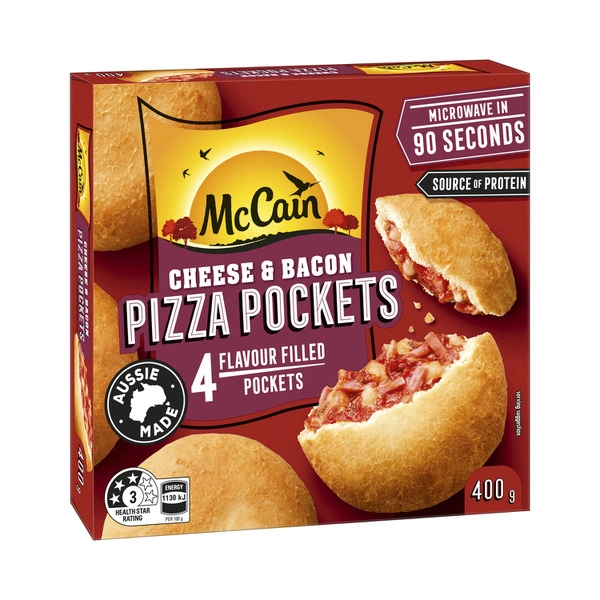 McCain Frozen Cheese & Bacon Pizza Pockets 400g