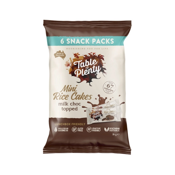 Table Of Plenty Snack Pack Topped Sweet Mini Rice Cakes:Milk Choc 84g