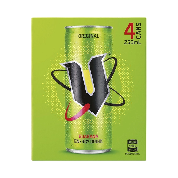 V Energy Drink 4x250ml V ENERGY DRINK 4X250ML:ORIGINAL:.:4PACK 