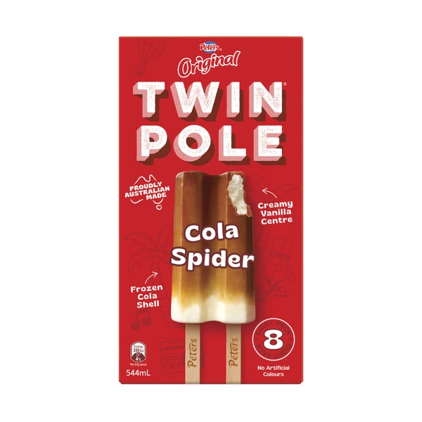 Peters Original Twin Pole Cola Spider 8 Pack 544mL