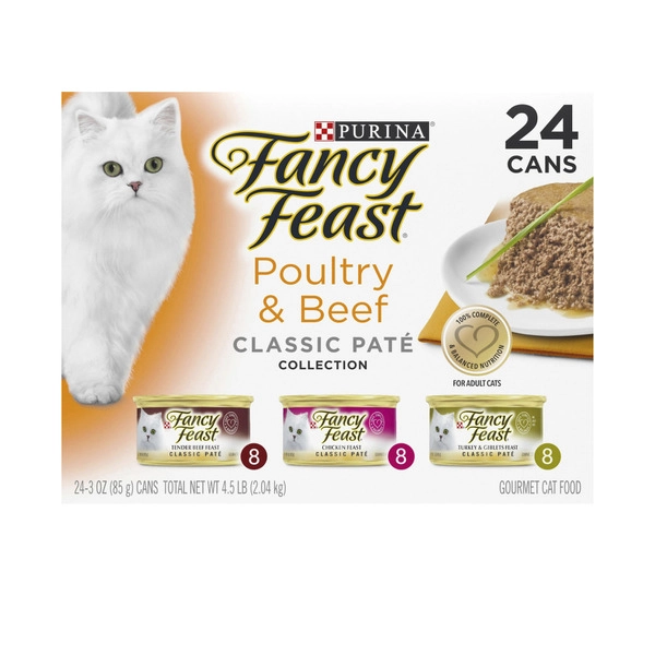 Fancy Feast Poultry & Beef Classic Pate Collection Cat Food 24X85g 24 Pack