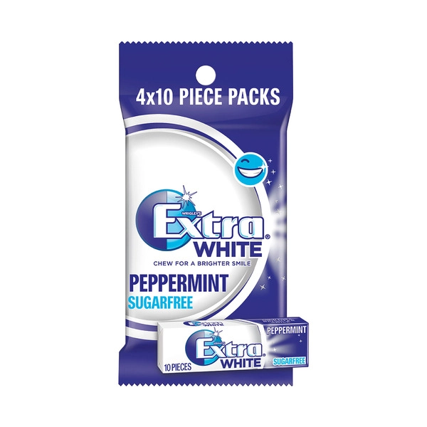 Extra White Peppermint Sugar Free Chewing Gum 4x14g 56g