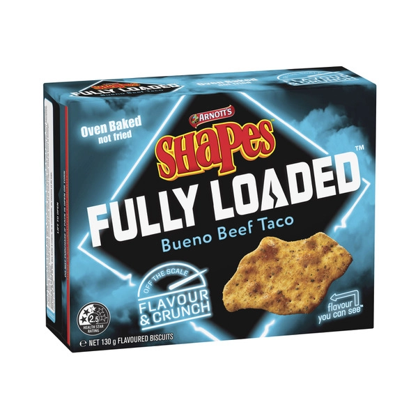 Arnotts Shapes Fl ARNOTTS SHAPES CRACKERS:CRISPY TACO:.:130 GRAM 