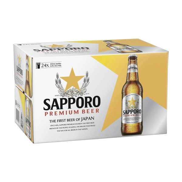 Sapporo Bottles 355mL 24 pack